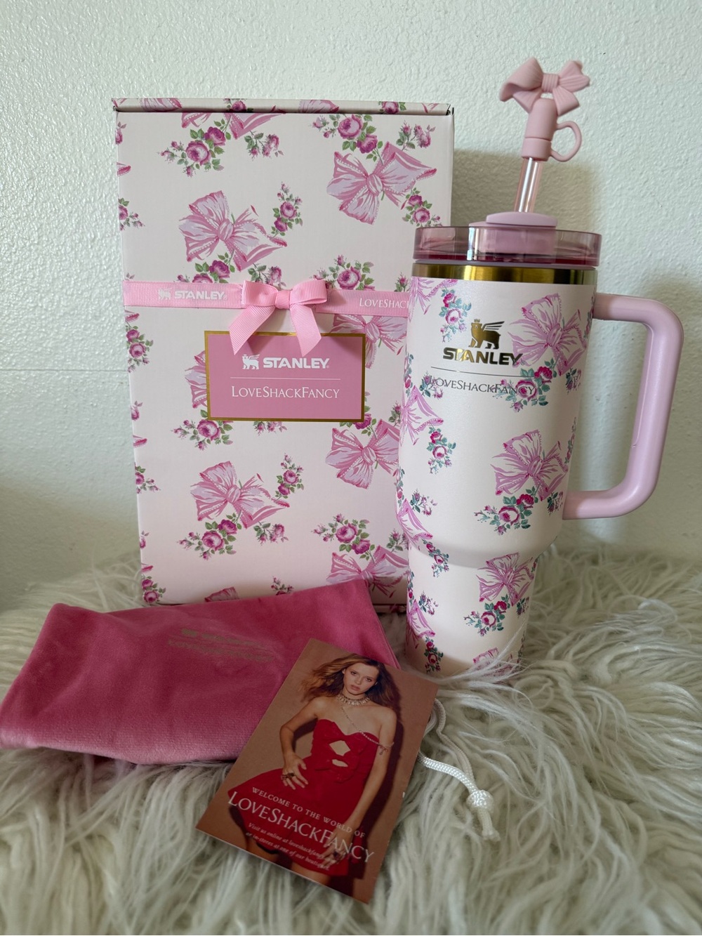 Stanley x LoveShackFancy Pink Floral Travel Tumbler